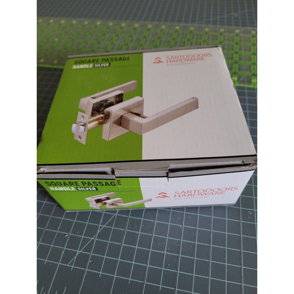 Sartodoors Hardware Square Passage Handle Silver